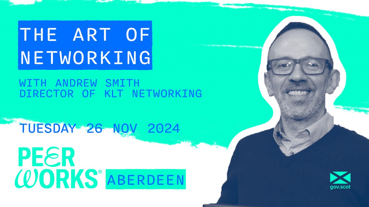Join us in #Aberdeen and hear from Andrew Smith of KLT Networking Ltd as he shares his tips on how your #networking skills can lead to develop new business, faster problem-solving and forge collaborations.

𝗥𝗘𝗚𝗜𝗦𝗧𝗘𝗥: buytickets.at/peerworks/1463…