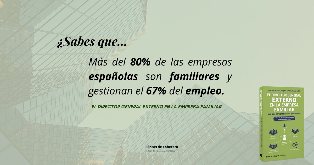 Se han escrito muchos libros sobre la empresa familiar, pero no hay ninguno que trate sobre la incorporación de un DG externo a la familia.
#eldirectorgeneralexternoenlaempresafamiliar
➡️bit.ly/3AzFnpC