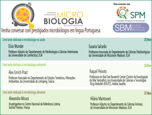 Será já na próxima semana que vai decorrer o Microbiologia 2024 - a segunda edição do congresso internacional de microbiologia em língua Portuguesa!

Podes consultar o programa aqui: microbiologia2024.com/programa/