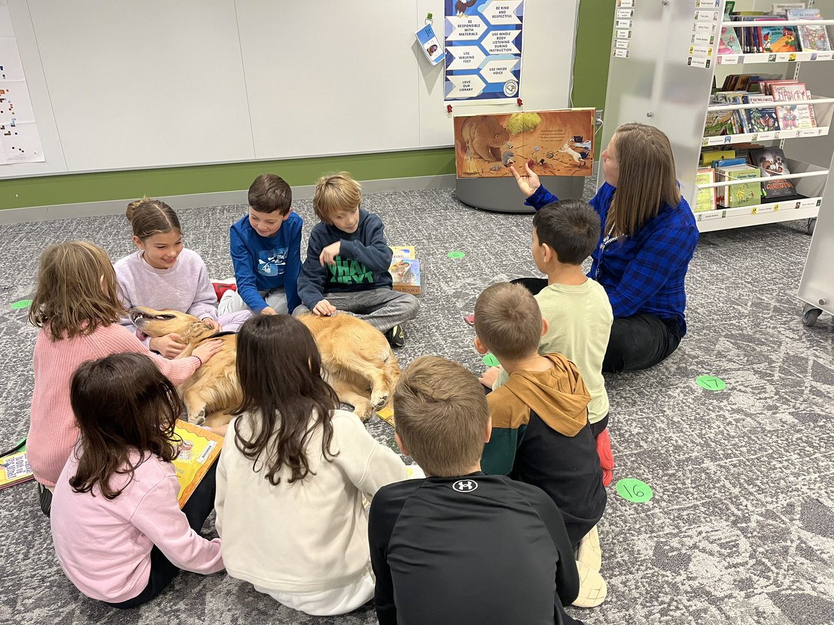 Enjoying a snowy morning with great company and fantastic books at <a href="/ElemNorthD73/">ElemNorthD73</a> Love seeing students earn Eagle Bucks and redeem them for a special visit with Millie. What a rewarding experience! <a href="/ENLibrary/">Karen Karolczak</a>