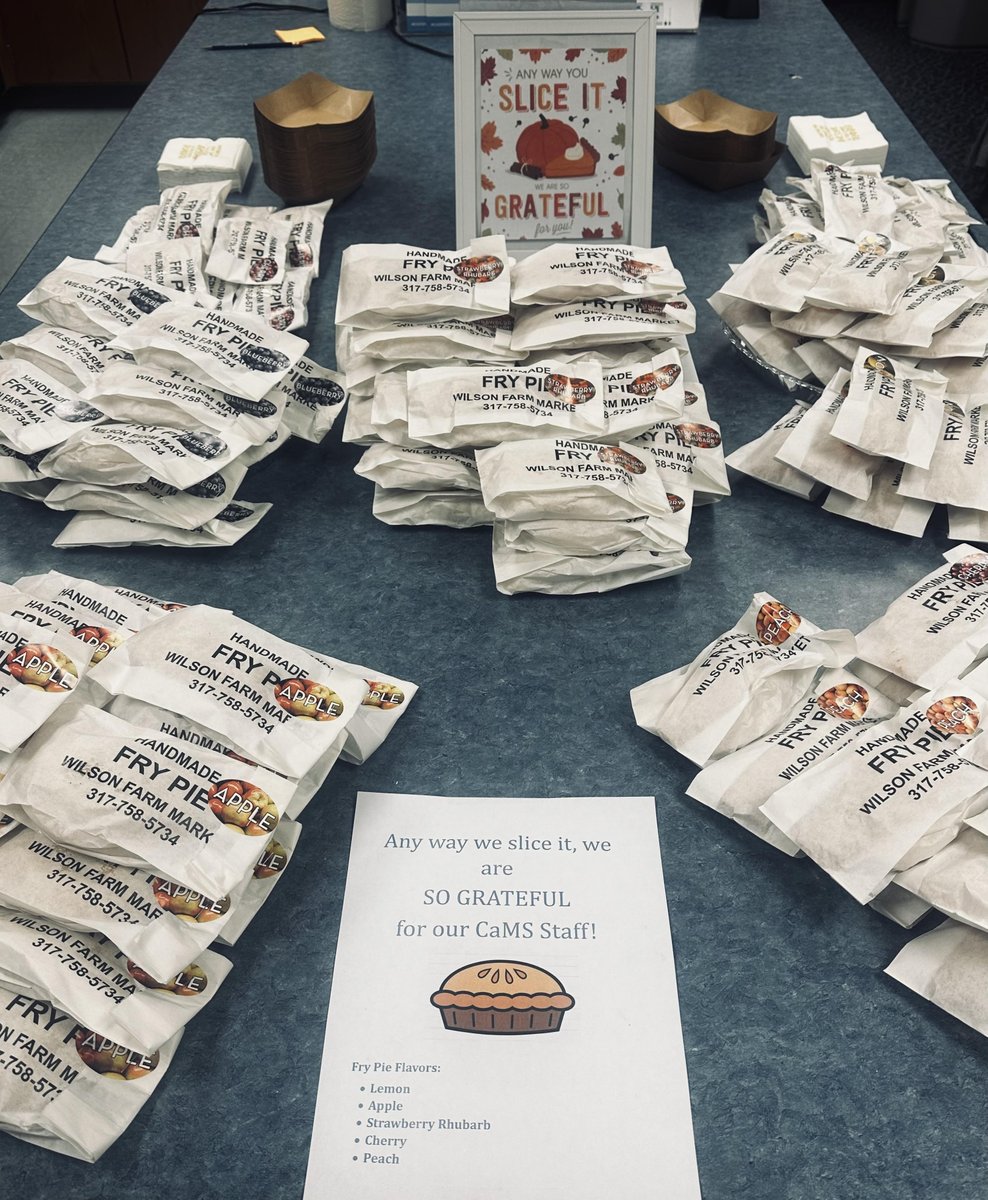 Thankful Thursday...brought to you by Wilson Farms and CaMS PTO. We are so very thankful, especially this time of year for our teachers and staff. We can't express our gratitude enough for all that you do and put up with.😁 We hope you all enjoy a little slice of sweetness today!