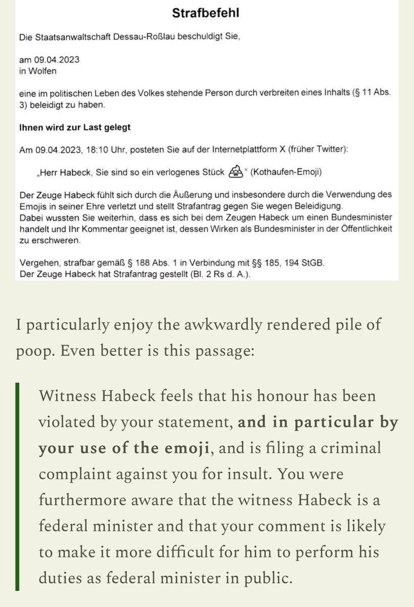 Good morning, <a href="/roberthabeck/">Robert Habeck</a>! Still playing the tyrant today? Still have an easily bruised ego? Still suppressing the #freespeech of German citizens? 💩