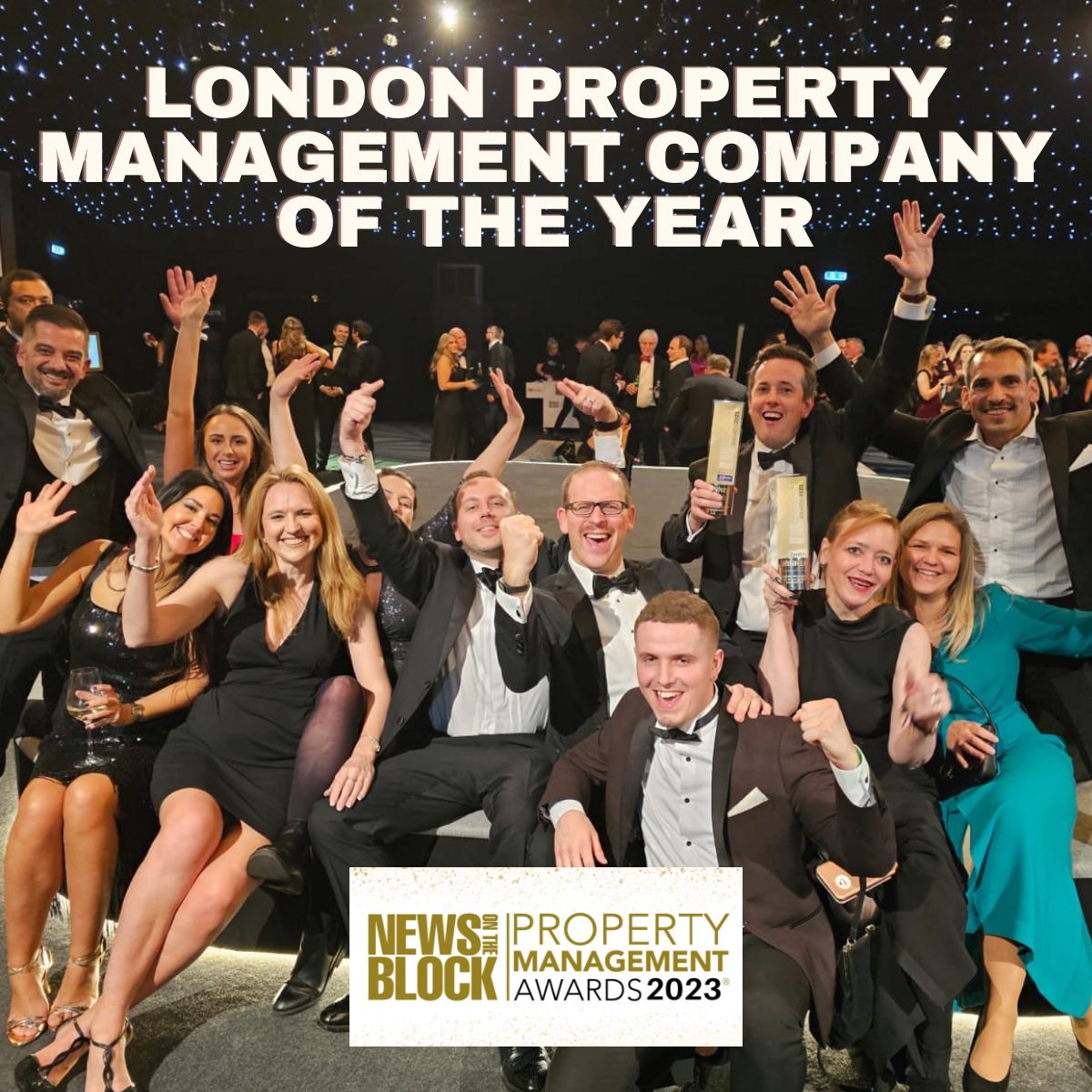 Wishing everyone the best for the Awards tonight. Last year we won 🏆 London Property Management Company of the Year...let's see what this year will hold 💥 🍾 🎈 🎉 Come and say hi to the team