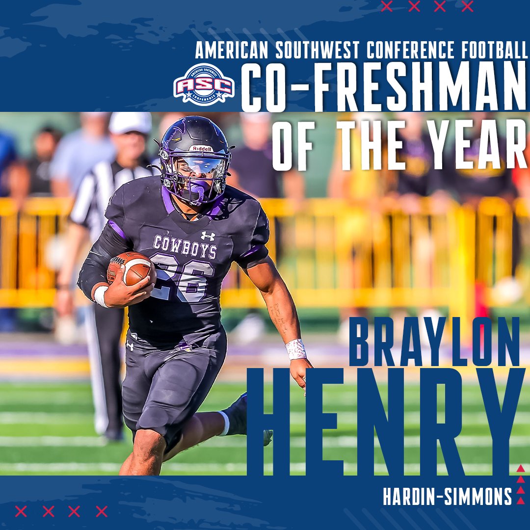 FB | Co-Freshman of the Year

⭐Braylon Henry⭐

#ascsports #ascfb #d3fb | <a href="/HSUAthletics/">HSU Athletics</a>