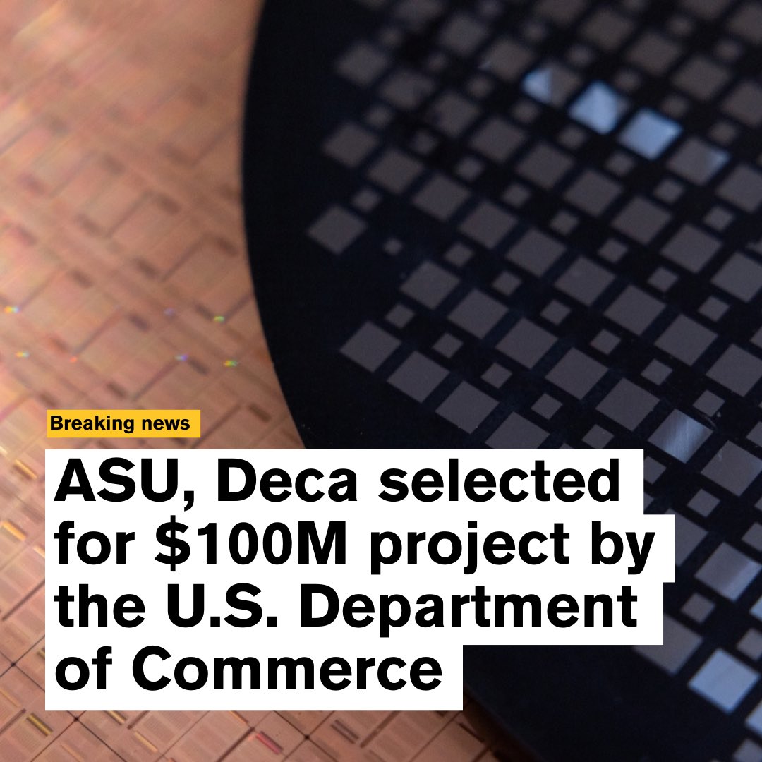 ASU is excited to partner with Deca Technologies to lead the critical work that will enable SHIELD USA to strengthen our nation’s semiconductor independence and global competitiveness. 
news.asu.edu/20241121-scien…