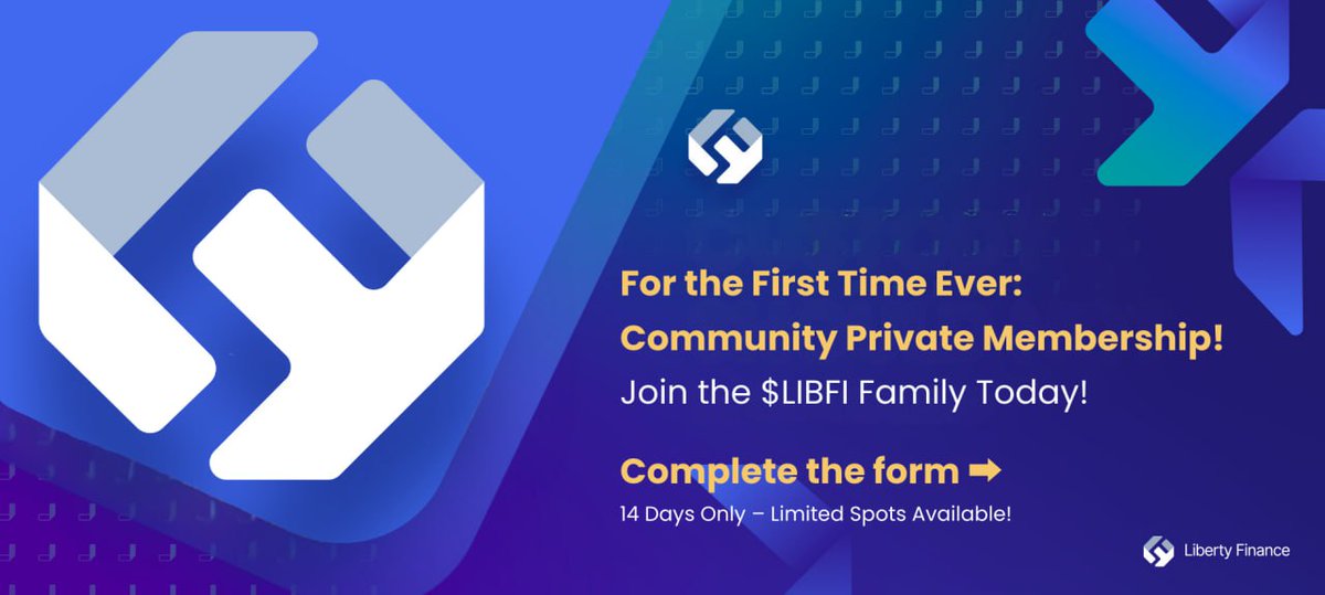 Kryp_Toon's tweet photo. 🚀 For the First Time Ever! We’re thrilled to launch our exclusive Community Private Membership, created to reward our early supporters and ensure a fair start for $LIBFI!

Becoming a member is simple—just carefully review the terms and complete the onboarding form to secure your spot.

Don’t miss this opportunity to join the $LIBFI family and be part of the future of decentralized finance!

🌐 Link to Form: https://t.co/S8xsWyZ6Xu