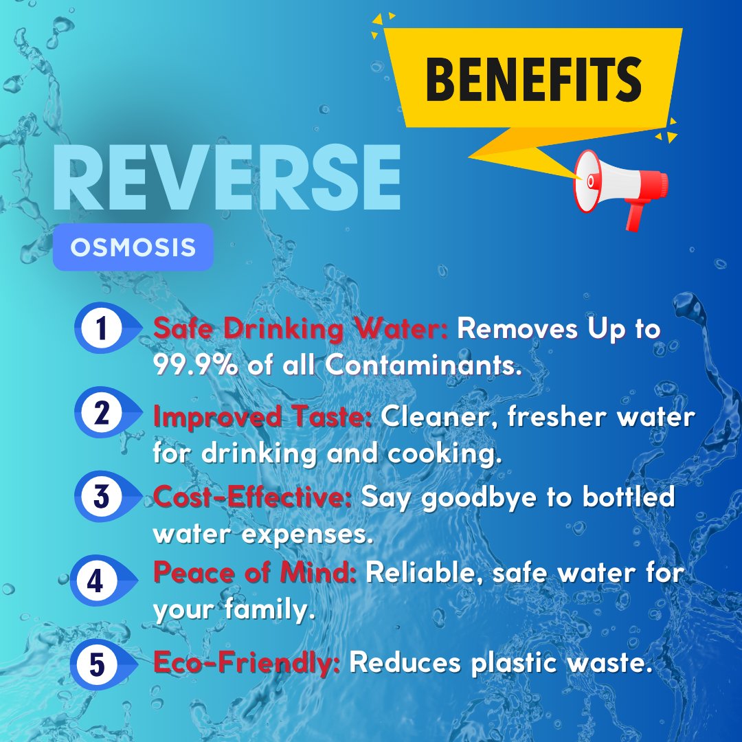N_W_S_C's tweet image. 💧 Tired of impurities in your #water? #ReverseOsmosis filters out 99% of #contaminants, giving you clean, great-tasting water at home! 🚰 Save money, reduce plastic waste, &amp;amp; boost your health. Make the switch today! 🌍 #waterpurifier #drinkingwater #cleanwater