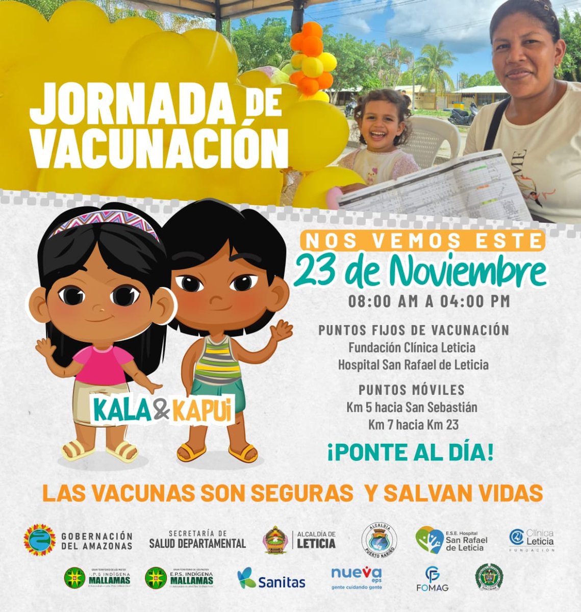 #JornadaDeVacunación Este sábado 23 de noviembre, tienes la oportunidad de proteger la salud de quienes más amas. Las vacunas no solo previenen enfermedades, salvan vidas. Sin importar la edad, revisemos los esquemas de vacunación y pongámonos al día.💉