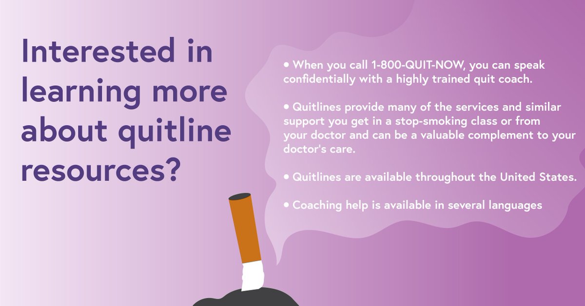 Today is the #GreatAmericanSmokeout! If you are thinking about quitting smoking and would like some help, a quitline might be just what you need to succeed: 

buff.ly/40rWx36