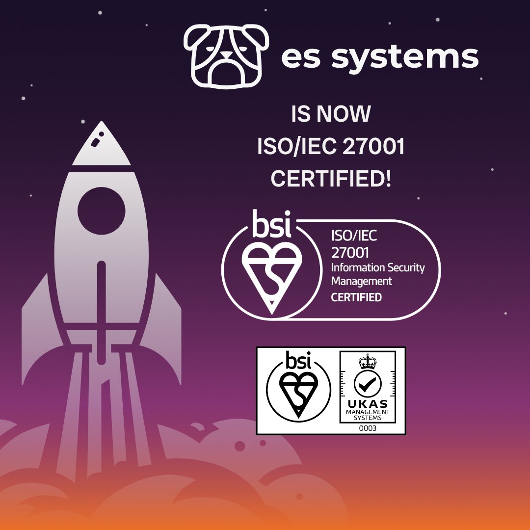 essystemsltd's tweet photo. ES Systems is now ISO/IEC 27001 certified! 🎉

Curious about how we can help protect your business? Reach out to us today at https://t.co/P90x32kX1S

#iso27001 #informationsecurity #ContinuousImprovement https://t.co/kfbgnyVi6k