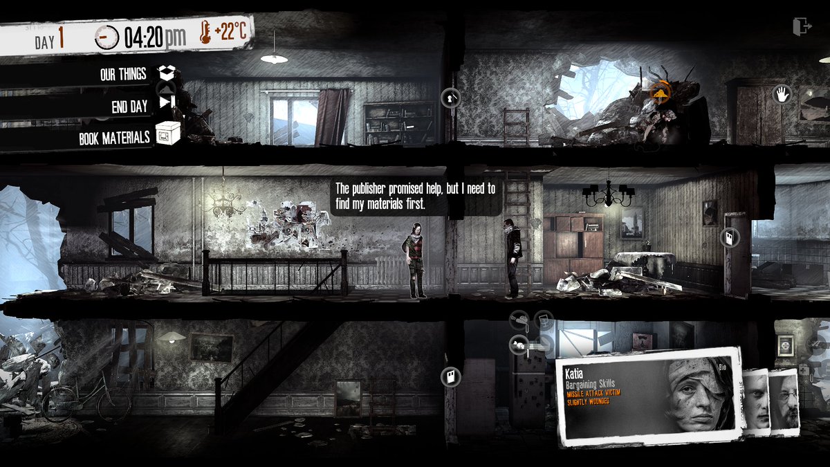 Return to war-torn Pogoren from #ThisWarOfMine to follow the journey of Katia, a seasoned war correspondent.   

#ForgetCelebrations Charity DLC is launching soon. Here's a little sneak peak 👇 

Wishlist now: re.11bits.com/6mn