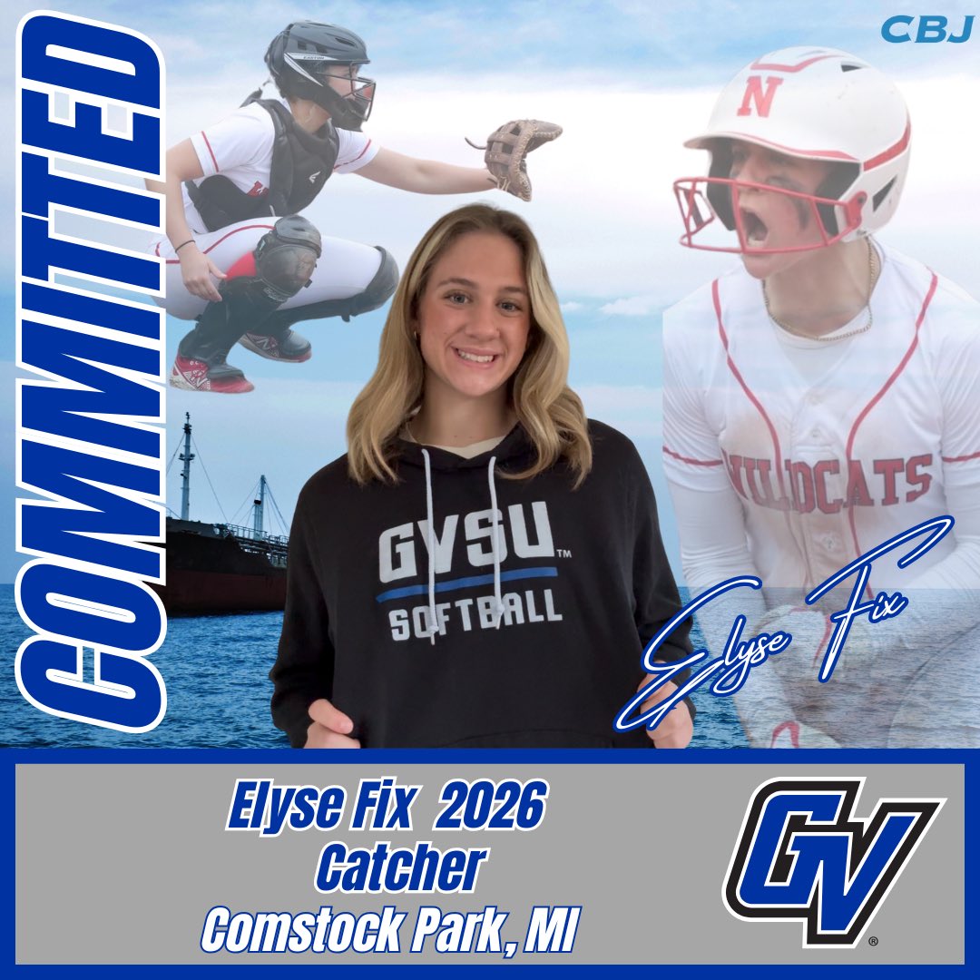 𝑬𝒍𝒚𝒔𝒆 𝒊𝒔 𝒂 𝑳𝑨𝑲𝑬𝑹 💙

Congrats to 2026, C, Elyse Fix on her commitment to Grand Valley State University! A standout for Elite 18U-Goble, Elyse’s fierce competitiveness and ability to command the field behind the plate make her a true leader.

#GetCollegeBound