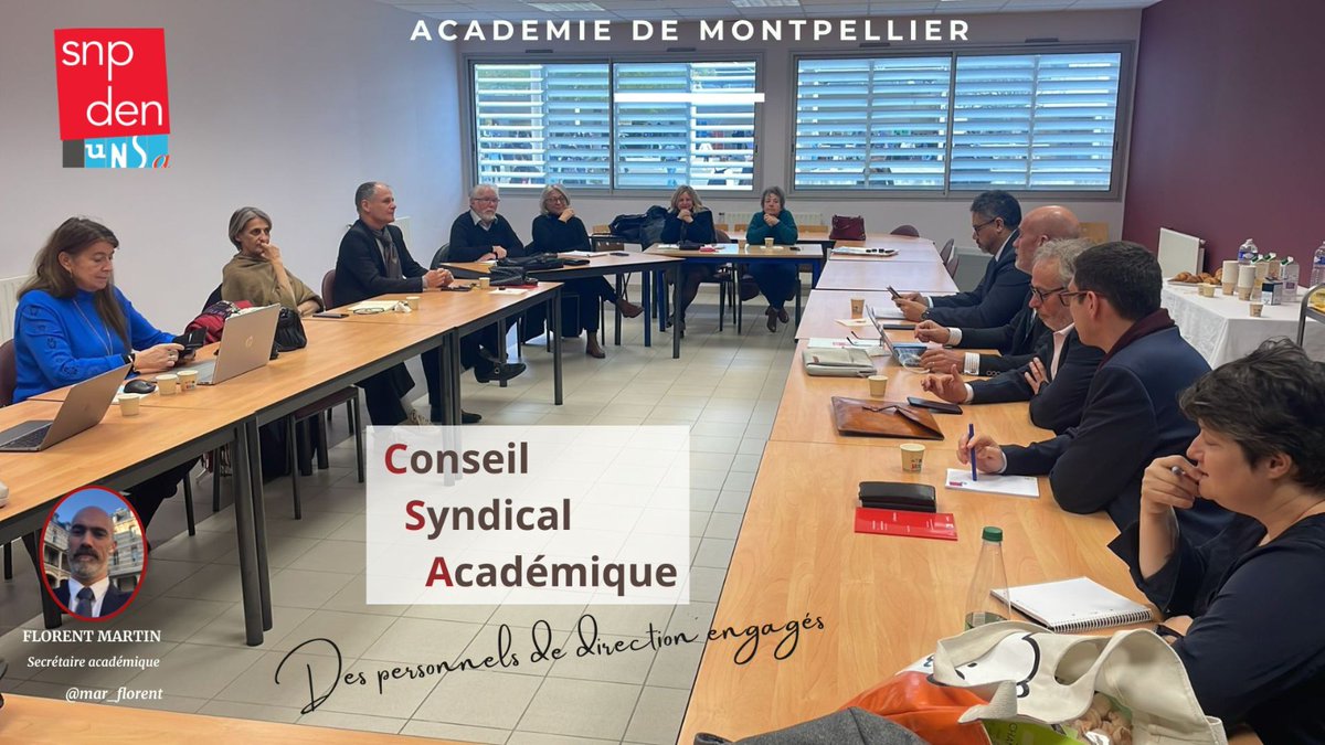 #CSA <a href="/SnpdenMTP/">SNPDEN Montpellier</a>. Des représentants mobilisés sur l’actualité du métier dans un contexte particulièrement instable. Une vigilance sur l’accompagnement des collègues durement éprouvés par des conditions de travail devenues parfois insoutenables.