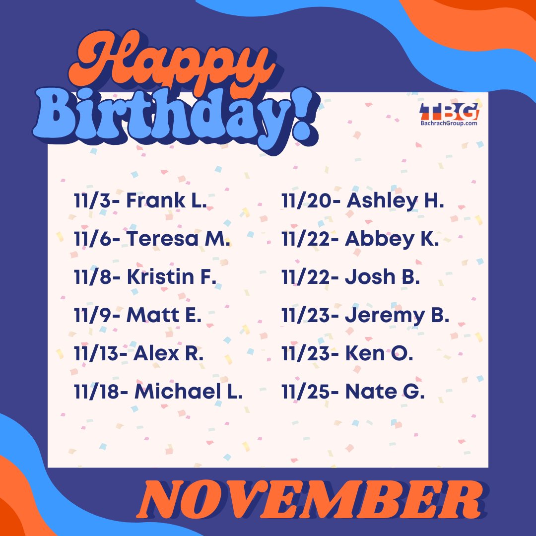 Wishing a very happy birthday to all our amazing TBGers celebrating this November!  Here's to a fantastic year ahead!

#HappyBirthday #November #TBG50