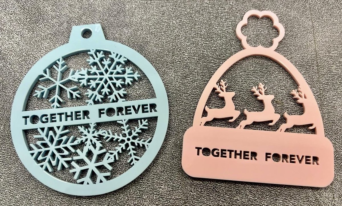 Thank you JT Workshop for our Pink&amp;blue Together Forever Christmas baubles, £4.50 each or 2 for £8. DM if you would like any, we will also have them at The New Sundial Christmas Fayre on the 1st December 🩷💙