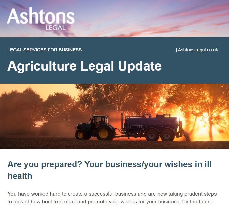 Ashtons Legal LLP (@ashtonslegal) on Twitter photo Check out our latest e-newsletter from the <a href="/AshtonsLegal/">Ashtons Legal LLP</a> #Agriculture & #Estates Team covering topics such as reforms to limited partnerships, safeguarding against risk with an LPA, & recent prosecutions brought by the Health & Safety Executive. createsend.com/t/j-7FBDD1B636… Check out our latest e-newsletter from the <a href="/AshtonsLegal/">Ashtons Legal LLP</a> #Agriculture & #Estates Team covering topics such as reforms to limited partnerships, safeguarding against risk with an LPA, & recent prosecutions brought by the Health & Safety Executive. createsend.com/t/j-7FBDD1B636…