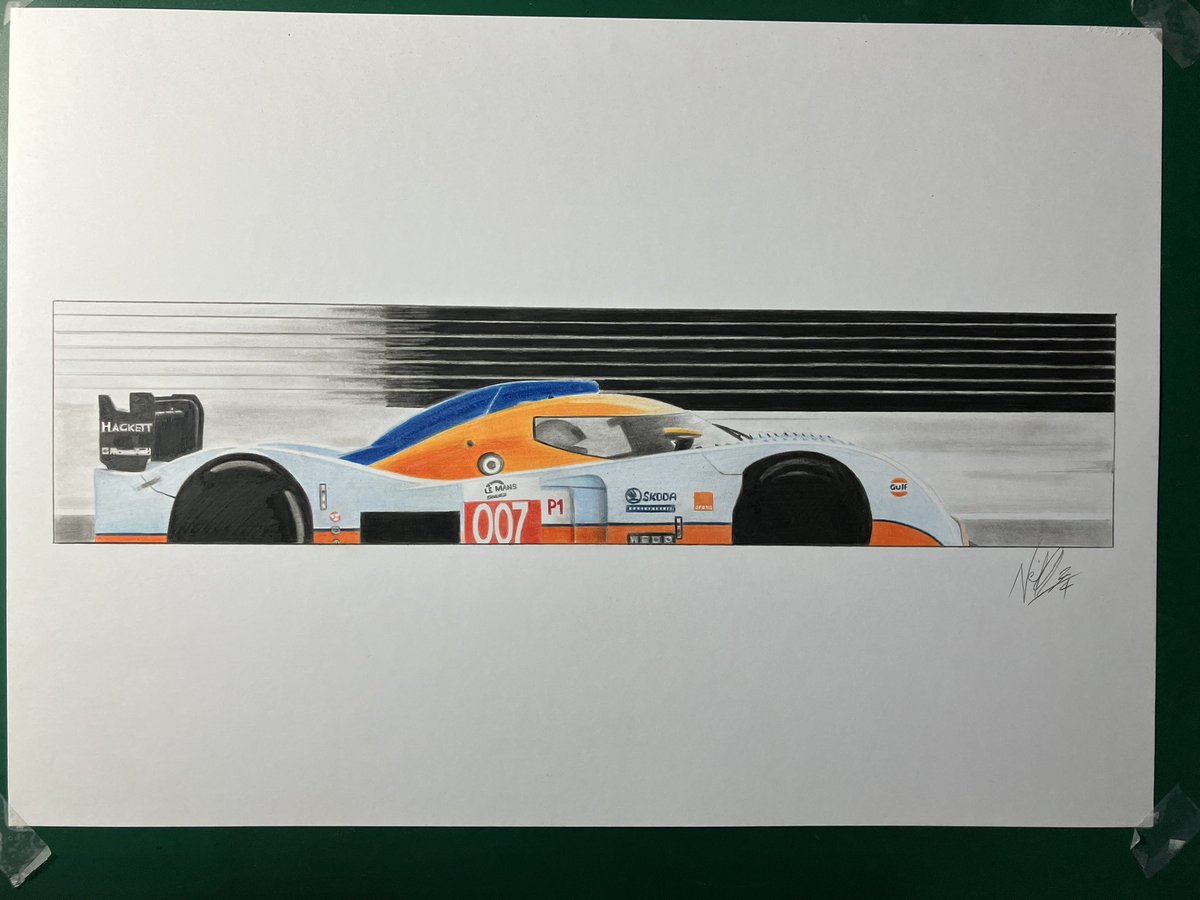 NGAutoArt's tweet photo. Here’s a previously unseen “From the Fence” drawing! Subject: the beautiful sounding Lola Aston Martin DBR1-2. 

This piece is A3 sized and £150+P&amp;P. 

Sytner BMW, BMW V12LMR and Ford Escort WRC pieces are also £150+P&amp;P. 

My Scalextric controller drawing is £200+P&amp;P https://t.co/aVzpJCERvy