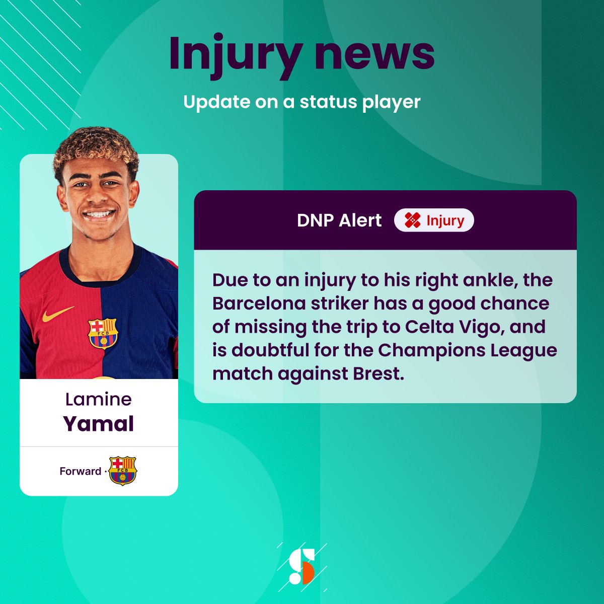 The Barcelona gem needs some rest ... ❌