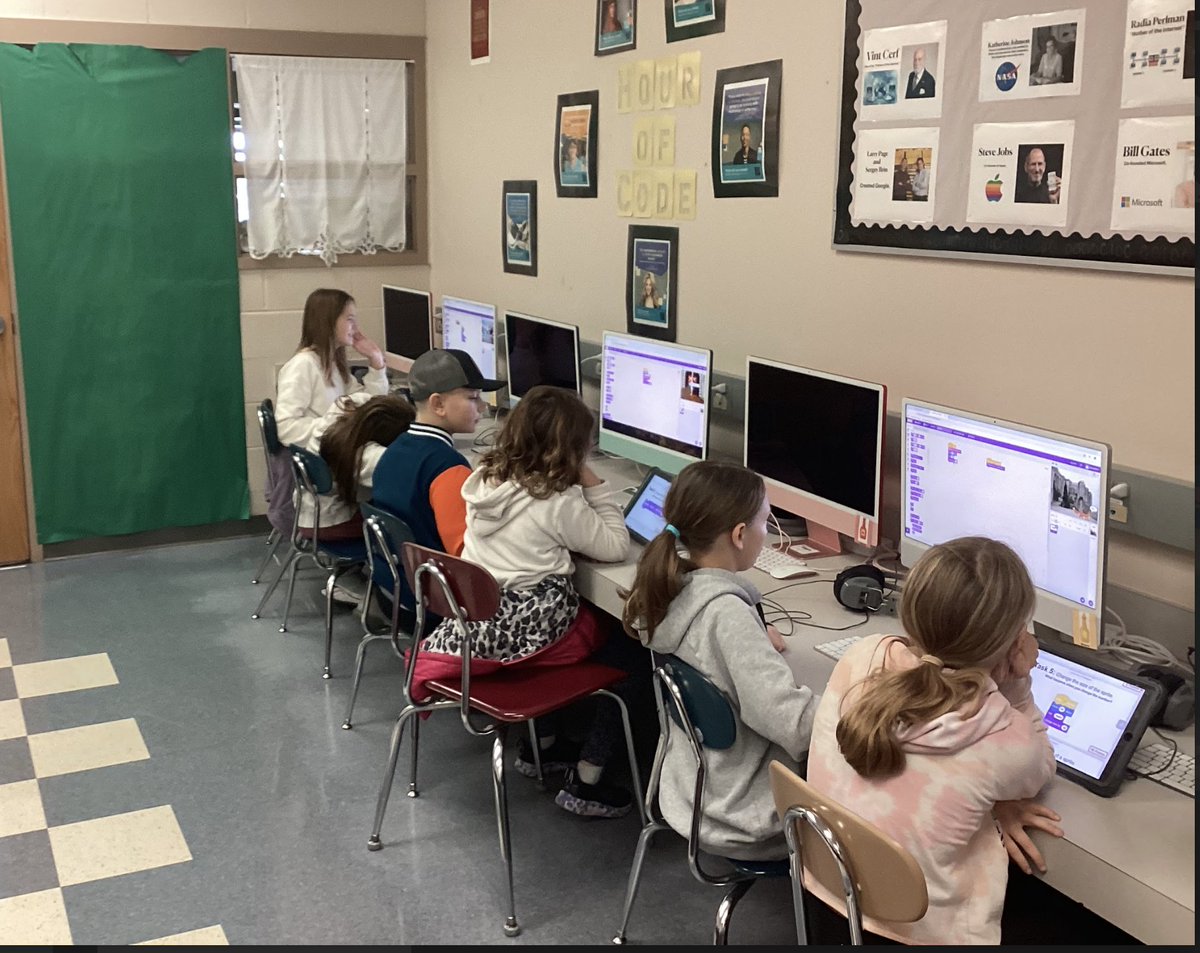 mortlara's tweet photo. Hour of Code project #2.  We are doing a Scratch tutorial with a partner.  @doc_nuge @AtchisonPublic @AESPhoenix https://t.co/TpjWQ0Ud9K