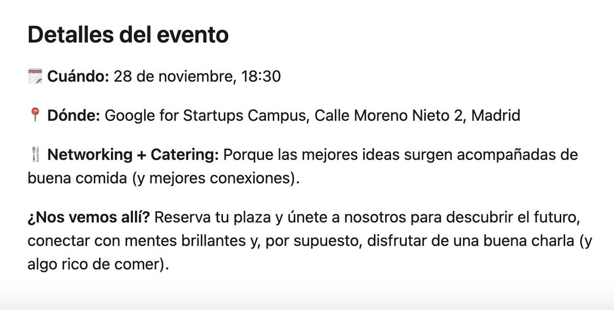 HESCUCHEN

nos hemos unido a los amigos de <a href="/Rauda_AI/">Rauda_AI</a> para organizar un evento sobre IA el jueves 28 en Google Campus Madrid

viendo el CARTELÓN (con alguna honrosa excepción 😅) es imposible que no sea interesante

te vienes? 👉🏻 bit.ly/4fsE1fK