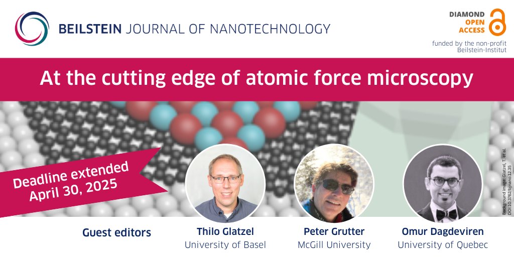Beilstein-Institut @beilstein-institut.bsky.social (@beilsteininst) on Twitter photo Submission deadline extended to 📅 April 30, 2025
Thematic issue “At the cutting edge of #AtomicForceMicroscopy” ed. by Thilo Glatzel <a href="/UniBasel/">Universität Basel</a> 🇨🇭, Peter Grutter <a href="/mcgillu/">McGill University</a> 🇨🇦& Omur Dagdeviren <a href="/etsmtl/">École de technologie supérieure</a> 🇨🇦 in the #BJNANO 💎🔓:
➡️ beilstein-journals.org/bjnano/series/…
#AFM #ScanningProbeMicroscopy Submission deadline extended to 📅 April 30, 2025
Thematic issue “At the cutting edge of #AtomicForceMicroscopy” ed. by Thilo Glatzel <a href="/UniBasel/">Universität Basel</a> 🇨🇭, Peter Grutter <a href="/mcgillu/">McGill University</a> 🇨🇦& Omur Dagdeviren <a href="/etsmtl/">École de technologie supérieure</a> 🇨🇦 in the #BJNANO 💎🔓:
➡️ beilstein-journals.org/bjnano/series/…
#AFM #ScanningProbeMicroscopy