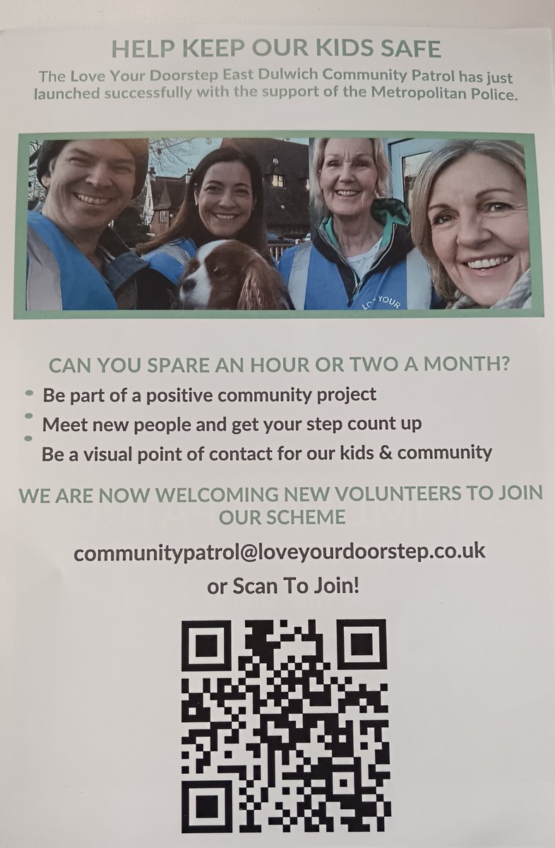 Goose Green Police (@mpsgoosegreen) on Twitter photo Love your Doorstep is still looking for volunteers to carry out school patrols, please scan the QR code if you are interested in joining. Love your Doorstep is still looking for volunteers to carry out school patrols, please scan the QR code if you are interested in joining.
