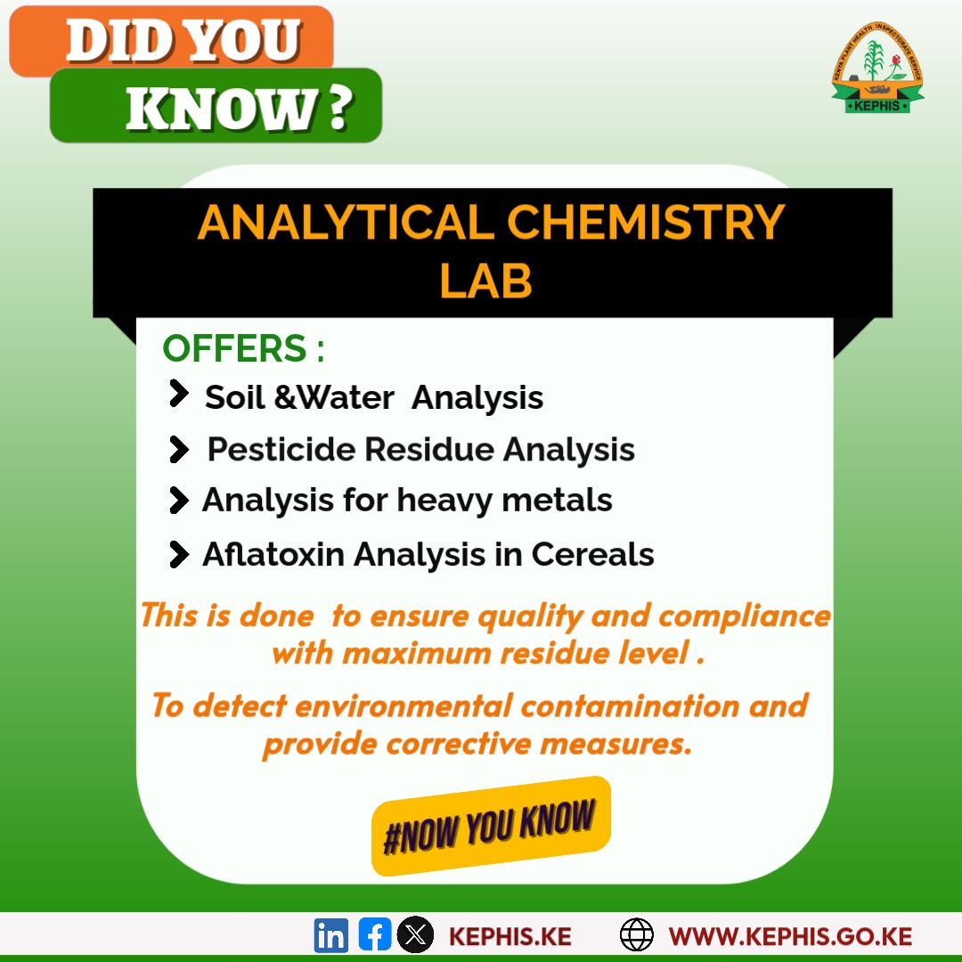 KephisKe's tweet image. This week on our series of 𝐝𝐢𝐝 𝐲𝐨𝐮 𝐤𝐧𝐨𝐰 we delve deeper into 𝐋𝐚𝐛𝐨𝐫𝐚𝐭𝐨𝐫𝐲 𝐬𝐞𝐫𝐯𝐢𝐜𝐞𝐬 !

#soiltesting
#Pesticidetesting
#farming
#qualityagroinputs