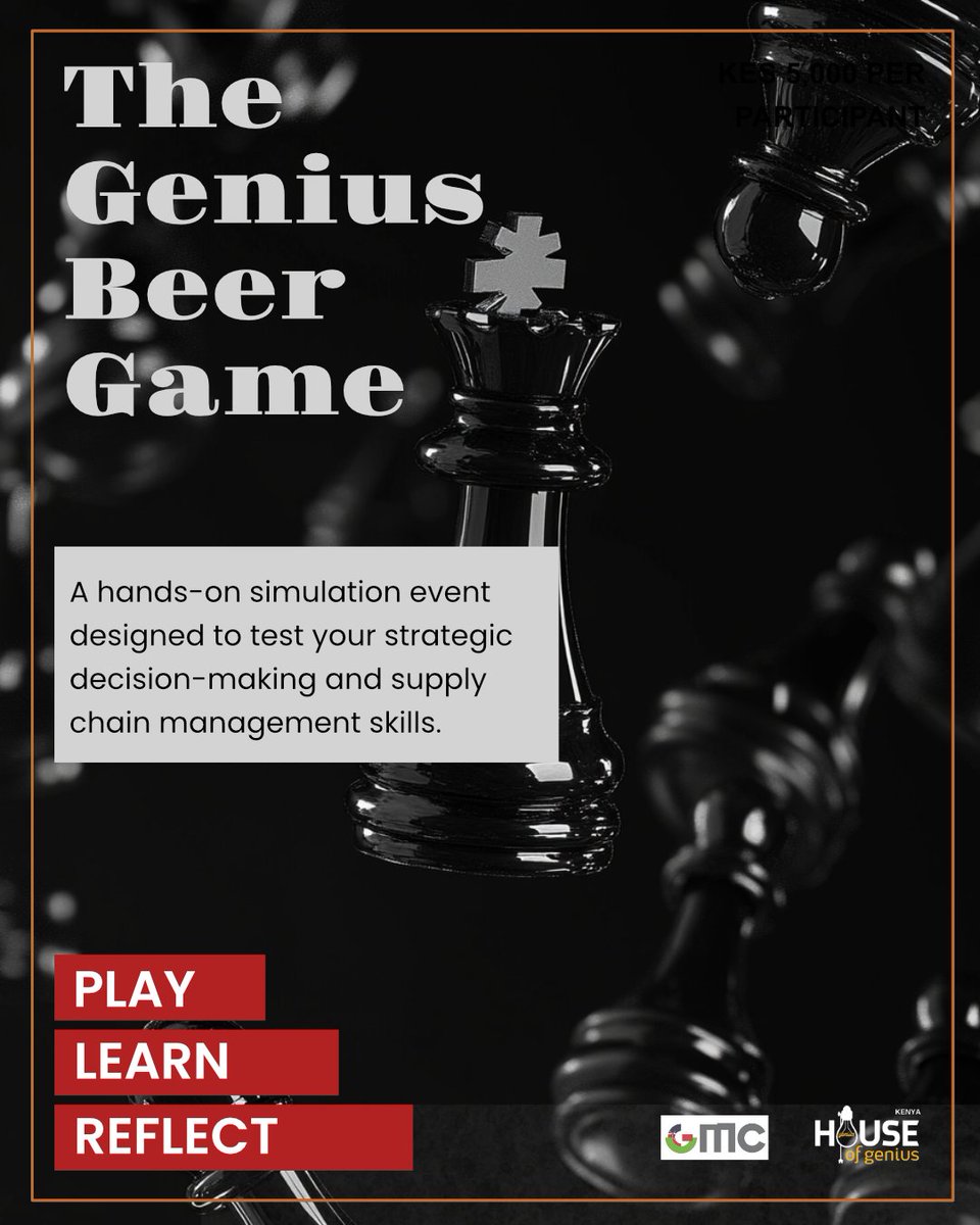 Secure your spot at The Genius Beer Game! Don’t miss this unique chance to engage with Kenya’s top leaders and tackle real-world challenges together. Apply now! 👇
zuhura-africa.com/Genius-beer-ga…
#TheGeniusBeerGame #HouseofGeniusKenya #GMCKenya #nairobievents