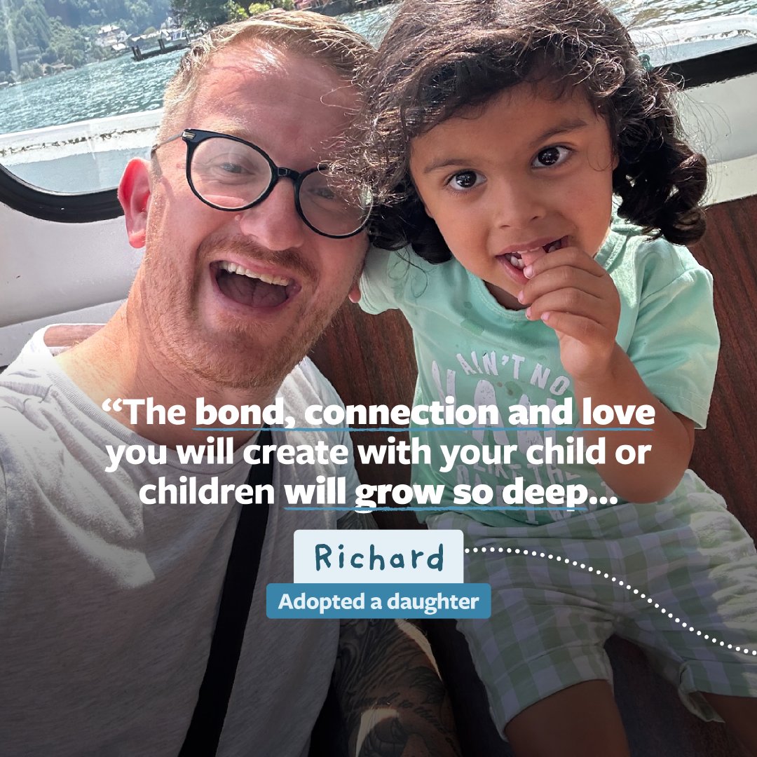Youcanadopt's tweet image. 💬 “As a solo LGBTQ+ adopter I was worried that my sexual orientation and relationship status might leave me at a disadvantage. I couldn’t have been more wrong.”
Richard brought his daughter home in 2022 🏡❤️
Learn more youcanadopt.co.uk🔗
#YouCanAdopt