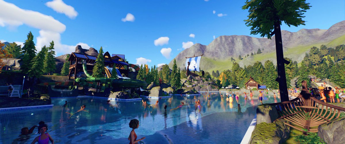 benwatson_1990's tweet photo. Asgard Odyssey, Viking themed water park. #planetcoaster2 https://t.co/dbh8R5c6DY