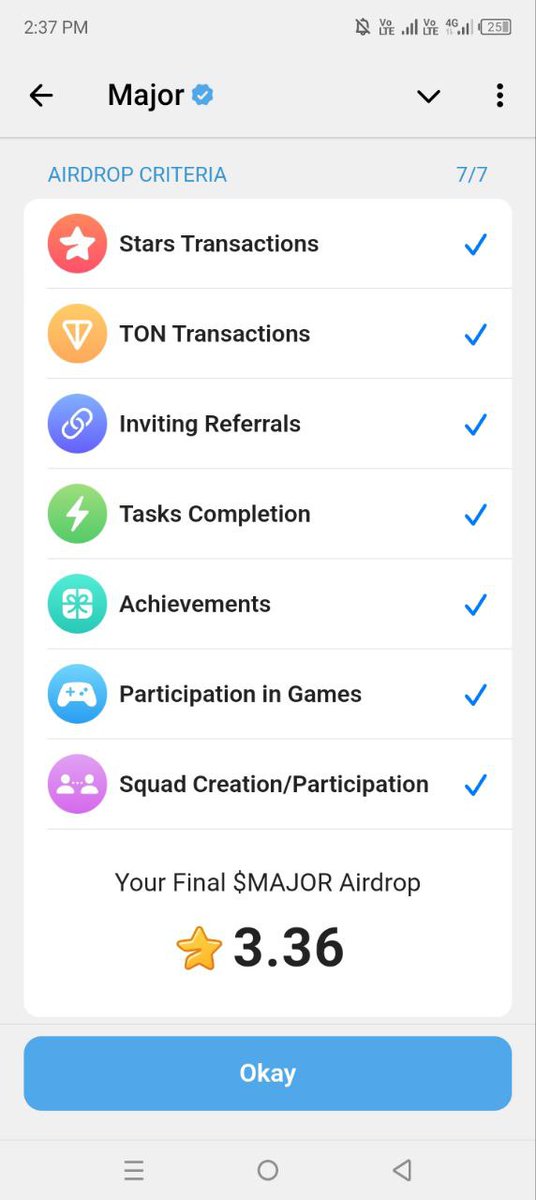 Crypto Bharat (@_cryptobharat) on Twitter photo Hey <a href="/majoroftelegram/">Major of Telegram</a> this is not what community were expecting from you !
This screenshot attached got less than 3.36 $Major even having 3 million points !
Seems like the allocation is purely favoured TON/STAR/Invites but the main currency was the points ⭐ in the game.
Why Hey <a href="/majoroftelegram/">Major of Telegram</a> this is not what community were expecting from you !
This screenshot attached got less than 3.36 $Major even having 3 million points !
Seems like the allocation is purely favoured TON/STAR/Invites but the main currency was the points ⭐ in the game.
Why