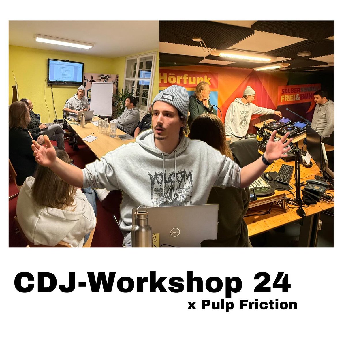 🎶CDJ-Workshop mit DJ Pulp Friction vom Orte Kollektiv 

Letzten Donnerstag wurde es musikalisch und lehrreich zugleich!  Im 1. Teil des CDJ-Workshops im StHörfunk hat er die Anwesenden in die Welt des DJing eingeführt – und das mit ordentlich Fachwissen!

sthoerfunk.de