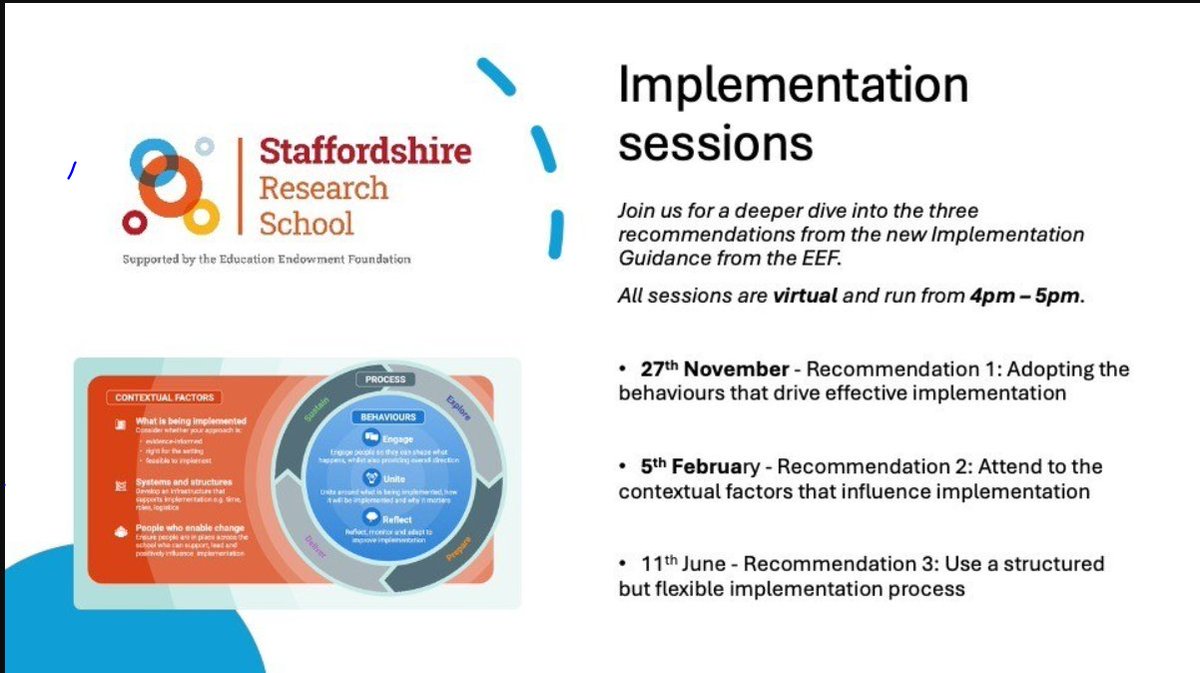 Would you like to know what the research says about how to lead change effectively?

What behaviours do we need to adopt to support effective implementation?

Join us to find out all about recommendation 1 of the <a href="/EducEndowFoundn/">EEF</a> Implementation report.

 lnkd.in/eVS5CBHZ