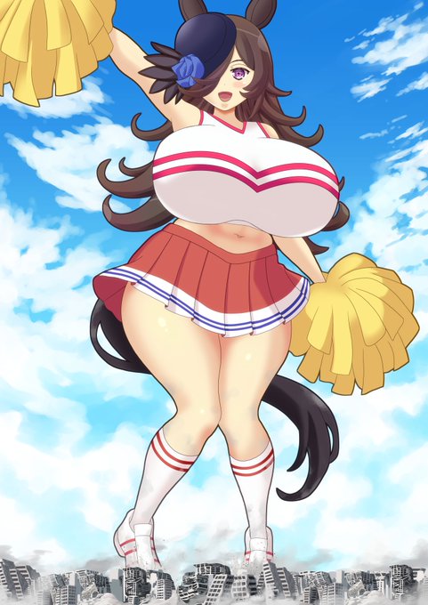 都市を蹂躙破壊しているライスシャワー(巨大娘)
チアガール衣装です
#巨大娘 #サイズフェチ #giantess 