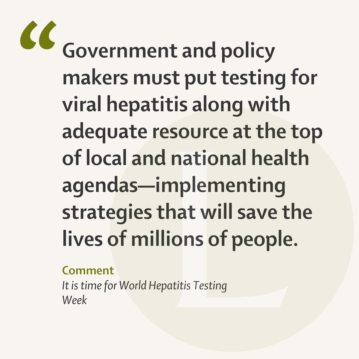 TheLancet's tweet photo. Globally, only 13% of people living with chronic hepatitis B &amp; 36% living with chronic hepatitis C have been diagnosed.

During #WorldHepatitisTestingWeek, authors call for testing for viral hepatitis to be a global priority: https://t.co/MZMg7CD8gX @Hep_Alliance @LancetGastroHep https://t.co/DvPbcZcNsq