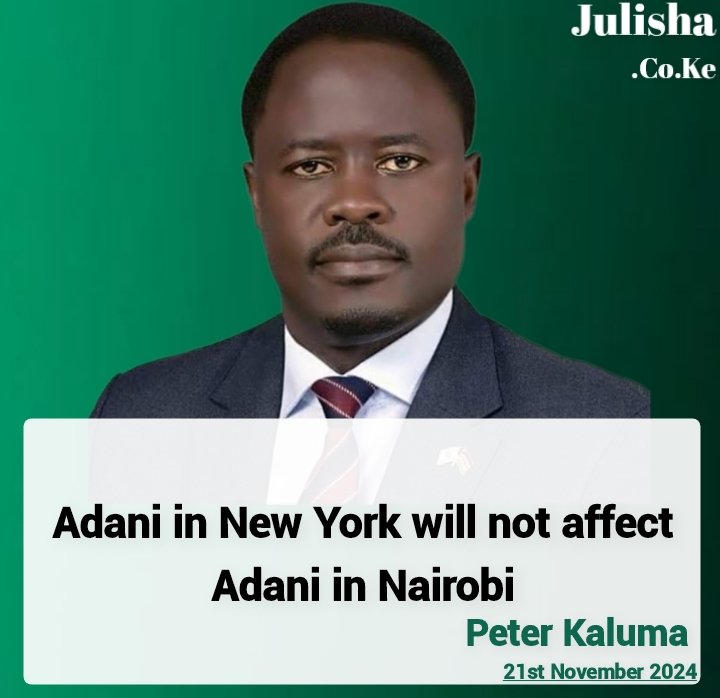 Adani in New York will not affect Adani in Nairobi - Homa Bay Town MP Peter Kaluma
