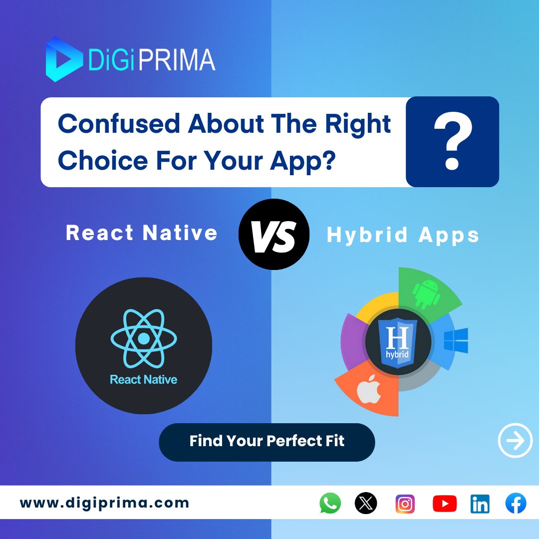 DigiprimaTech's tweet image. 🚀 Whether you're looking for native-like performance or a cost-effective solution, React Native and Hybrid Apps have you covered! Swipe through to find your perfect match! 

𝗞𝗻𝗼𝘄 𝗠𝗼𝗿𝗲: bit.ly/4eBBwrr

#hybridappdevelopment #reactnative #mobileappdevelopment