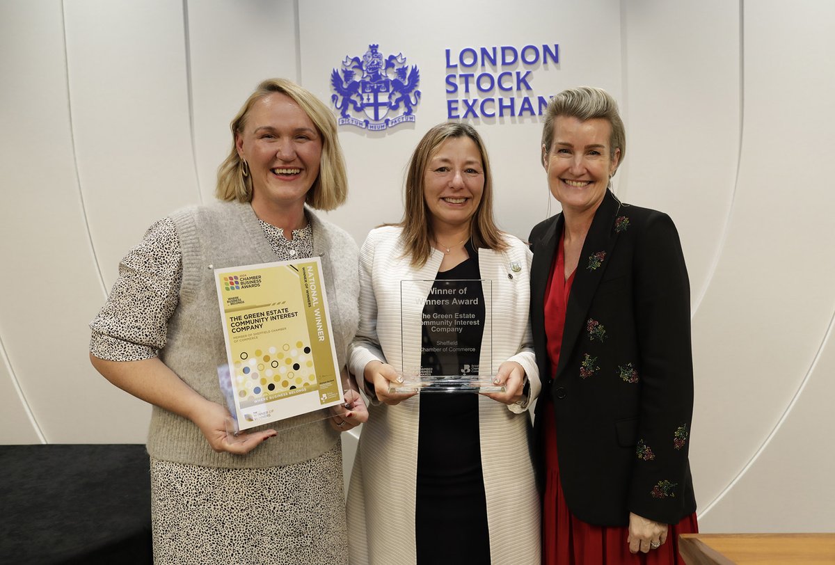 britishchambers's tweet image. Congratulations once again to @Green_Estate members  of @sheffchamber crowned 'Winner of Winners' at the Chamber Business Awards. Great to showcase the amazing work of so many businesses from across the UK. Thanks to @LSEplc for hosting yesterday's event.