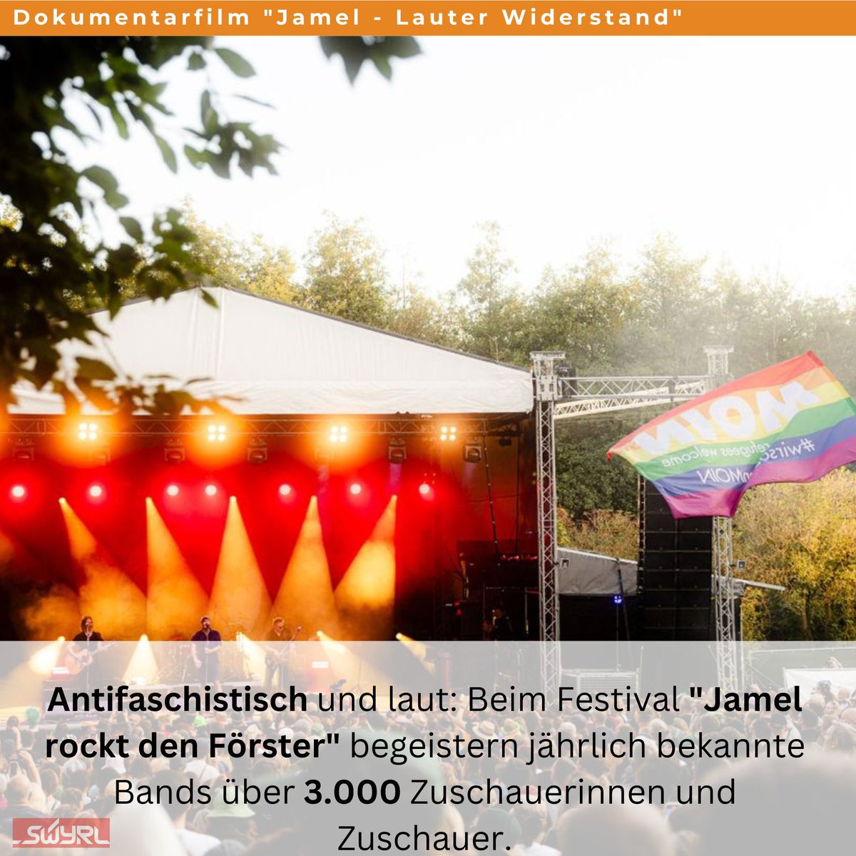 swyrlTV's tweet photo. 🎥 Dokutipp: "Jamel – Lauter Widerstand"

Im „Nazi-Dorf“ Jamel kämpfen Birgit &amp; Horst Lohmeyer mit „Jamel rockt den Förster“ für Vielfalt. 

Doku ab 20.11. in der ARD Mediathek. @DasErste 

👉 https://t.co/GWWCKdEzHb https://t.co/cHnddl08BD