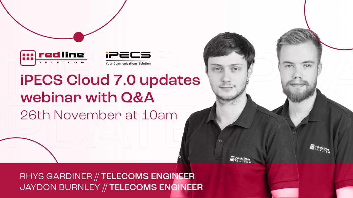 redlinehereford's tweet image. Next week we're hosting a webinar dedicated to the iPECS Cloud 7.0 update. Join us to find out the recent changes and have the chance to ask us any questions. Register here: events.teams.microsoft.com/event/6197d2a4… 

#RedlineTelecom #iPECS