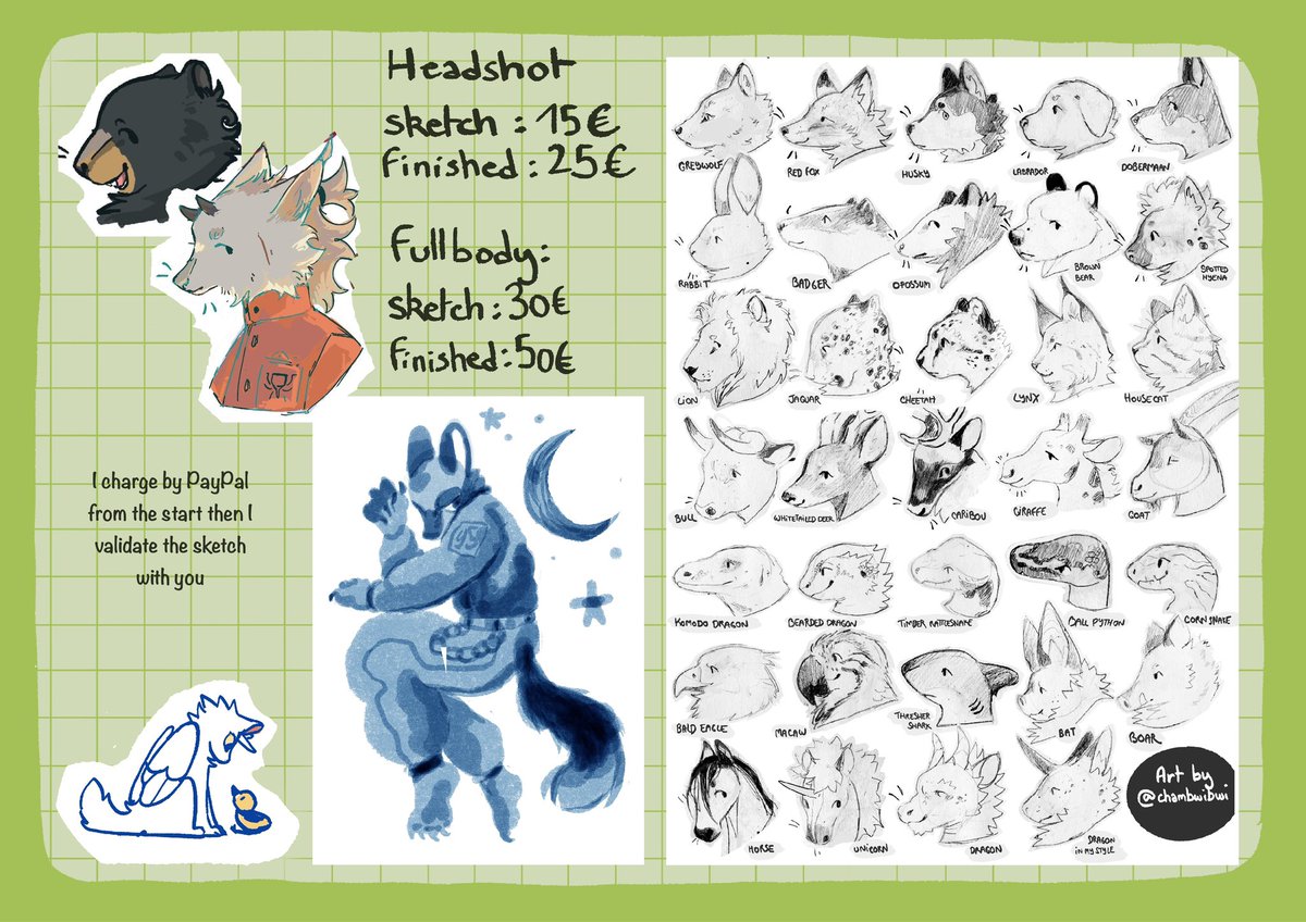 Chambwibwi's tweet image. New commission sheet ! Please dm me ✨