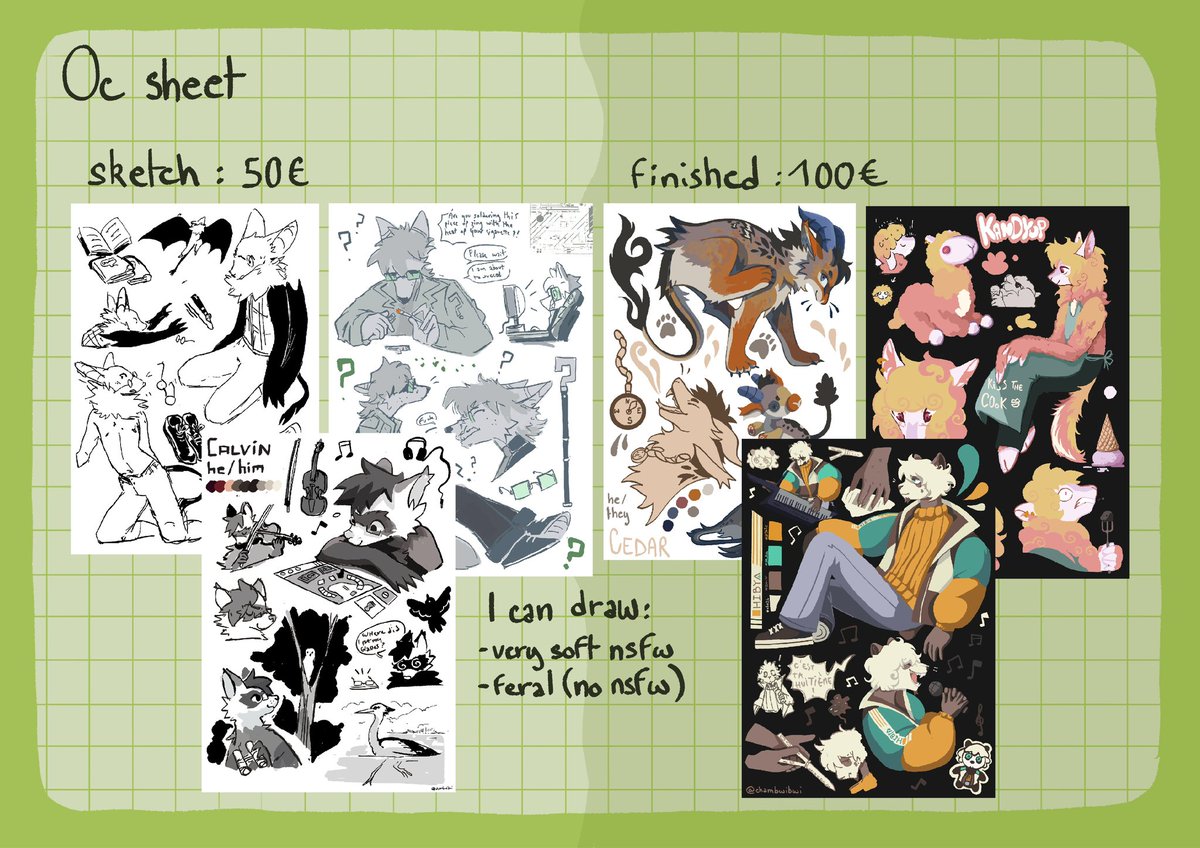 Chambwibwi's tweet image. New commission sheet ! Please dm me ✨