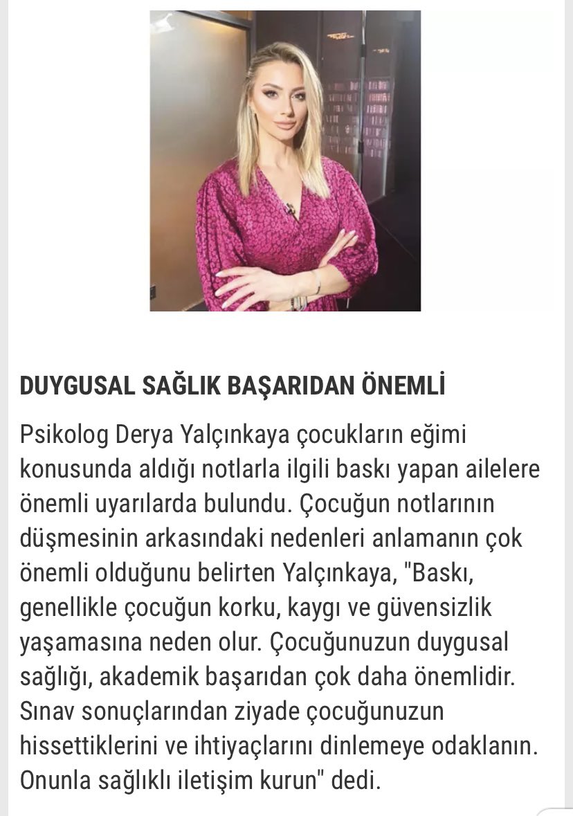 Derya Yalçınkaya (@Uzmpskderyayky)  X