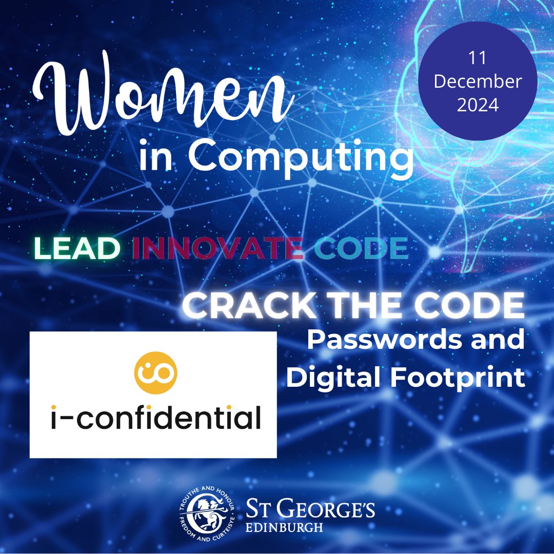 stgeorgesedin's tweet image. Excited to welcome @i-confidential to our Women in Tech event, #STGEWomenInComputing
๐ฉโ๐ป Students:
๐ Secure passwords & footprints
๐ต๏ธโโ๏ธ Crack codes to test security
๐ฎ cybersecurity challenges
thanks to partners!
ow.ly/8pVU50UbHAt
#EdinburghSchoolTechEvent #HourofCode
