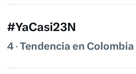 jarizabaletaf's tweet photo. Pido a todos los colombianos llevarla al primer lugar, ponerle 100 mil trinos y que vaya hasta que inicie la marcha.

Vamos Colombia #YaCasi23N https://t.co/sKxcsOlrH0