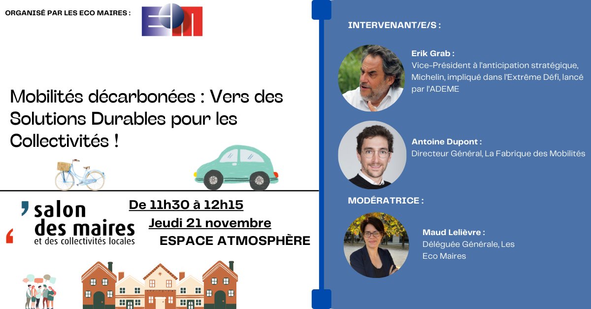 🌿Merci aux intervenants d'avoir participé à l'atelier "Mobilités décarbonées : Vers des Solutions Durables  pour les Collectivités" ! 🚲🚗