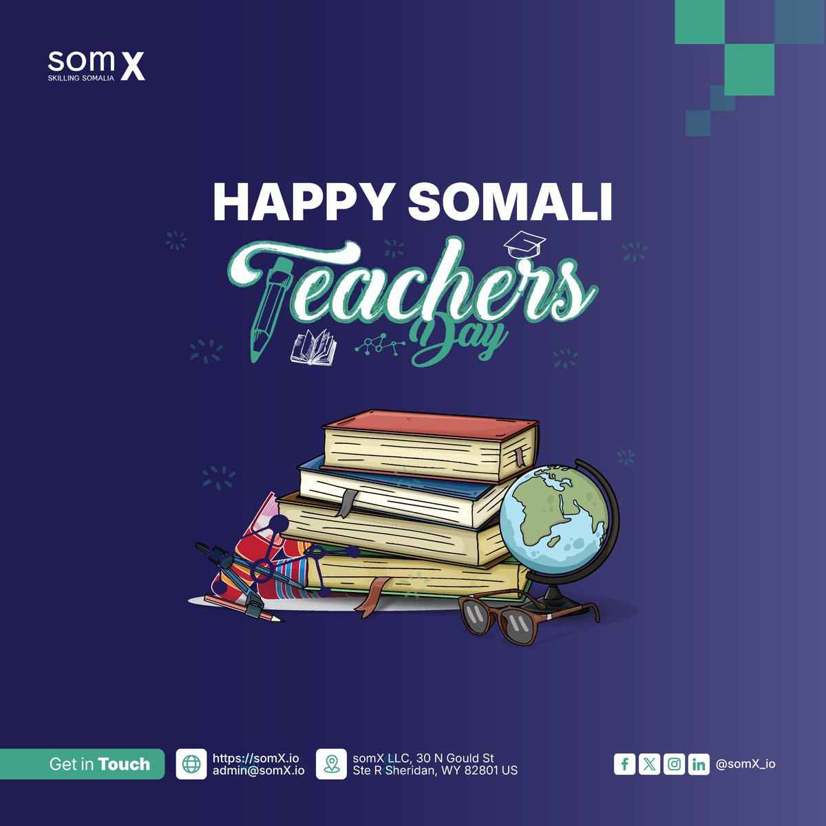 Today, we celebrate Somali Teachers' Day, a day to recognize the commitment and passion of our teachers.
Your impact goes beyond the classroom, shaping minds and building communities. Thank you for being the guiding light! 🌟
#SomaliTeachersDay #ThankYouTeachers #somX
