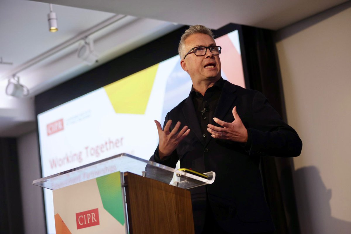 Chartered Institute of Public Relations (@cipr_global) on Twitter photo “Are we as communications professionals taking advantage of the fact that, I think, we've got a more consultative government than we've seen for a while?”
<a href="/iain_w_anderson/">Iain Anderson</a> on how PR professionals need to change their mindset when working with the new government.
#CIPRConf24 “Are we as communications professionals taking advantage of the fact that, I think, we've got a more consultative government than we've seen for a while?”
<a href="/iain_w_anderson/">Iain Anderson</a> on how PR professionals need to change their mindset when working with the new government.
#CIPRConf24