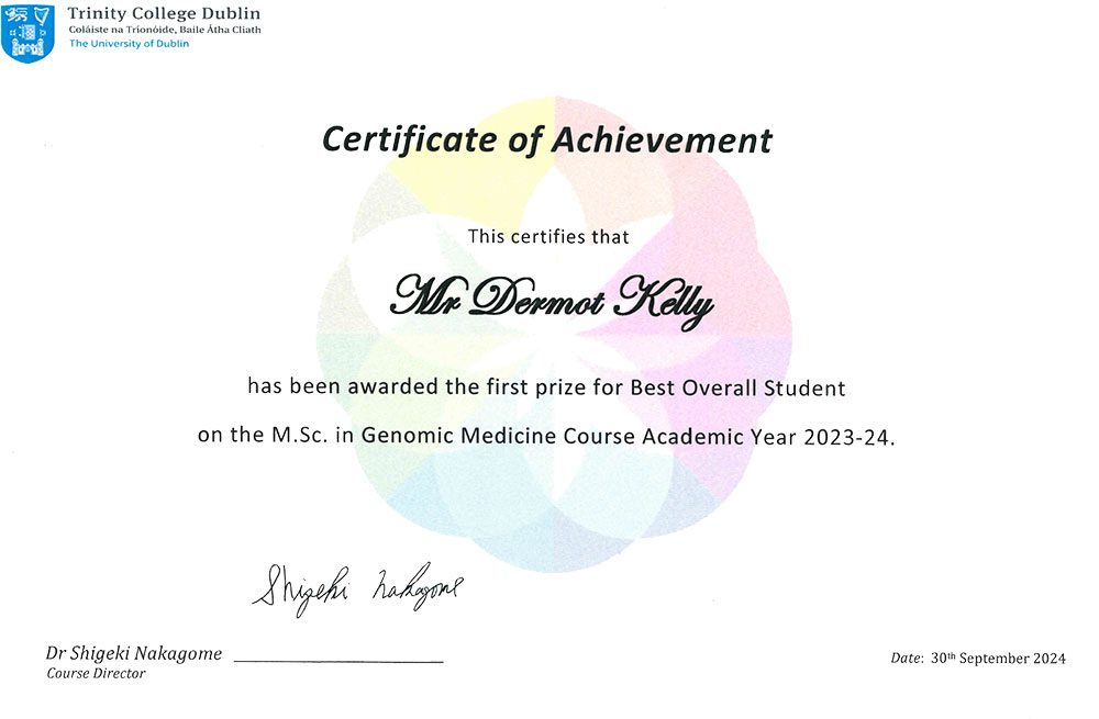 Gratz to <a href="/UCD_CHAS/">UCD College of Health & Agricultural Science</a> <a href="/ucdagfood/">UCD School Ag & Food</a> #AnimalScience student <a href="/dermodkkelly/">Dermot Kelly</a> for 1st Prize in the TCD <a href="/tcdgenmicro/">TCD Genetics & Microbiology</a> #GenomicsMedicine MSc 2023-24 class. This follows <a href="/GenomicsCRT/">Genomics Data Science - SFI CRT</a> PhD student <a href="/jf_grady/">John Francis O' Grady</a> who won in 2020-21 🧬😀🏆👍🧬