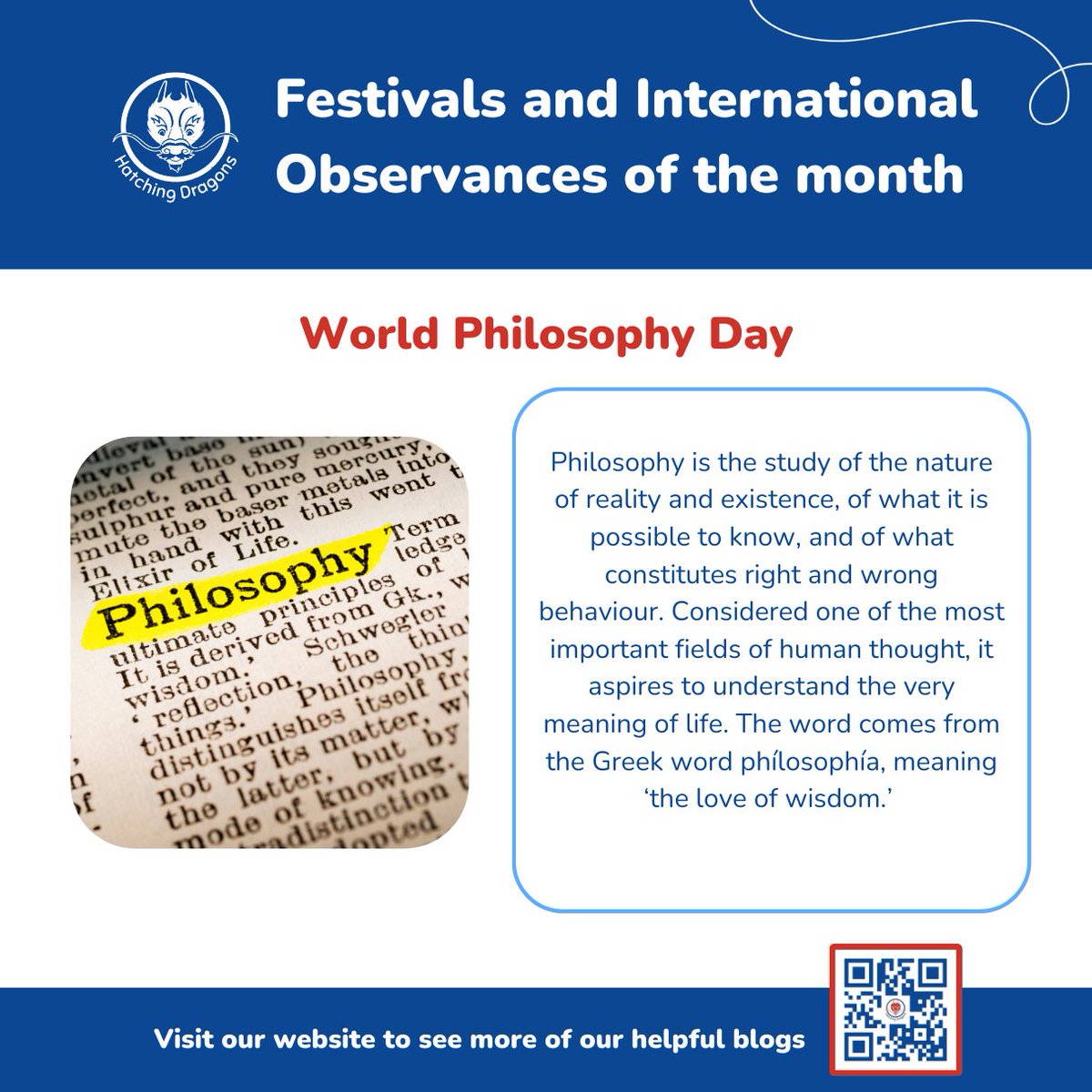 Hatching Dragons (@dragonnurseries) on Twitter photo Celebrating World Philosophy Day! ππ
Ready to explore our nurturing environment? Weβd love to show you around!
hubs.la/Q02YTtd-0
#WorldPhilosophyDay #CuriousMinds #EarlyYears #Childcare #Nursery #Bilingual #HatchingDragons
<a href="/UNESCOUK/">UNESCO UK</a>
<a href="/philosophyfound/">PhilosophyFoundation</a>
<a href="/SAPERE_P4C/">SAPERE P4C</a> Celebrating World Philosophy Day! ππ
Ready to explore our nurturing environment? Weβd love to show you around!
hubs.la/Q02YTtd-0
#WorldPhilosophyDay #CuriousMinds #EarlyYears #Childcare #Nursery #Bilingual #HatchingDragons
<a href="/UNESCOUK/">UNESCO UK</a>
<a href="/philosophyfound/">PhilosophyFoundation</a>
<a href="/SAPERE_P4C/">SAPERE P4C</a>
